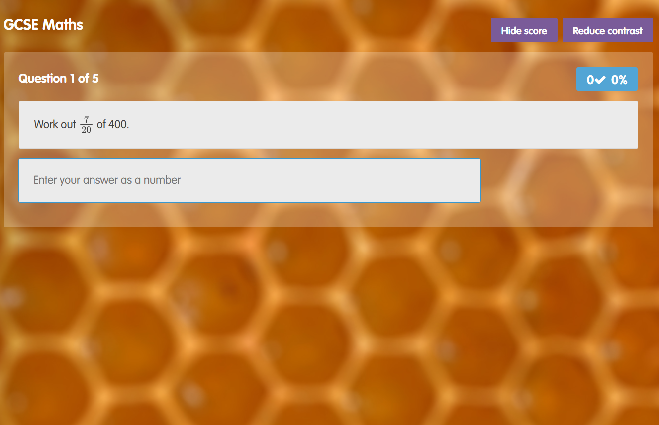 Example of one of our sample questions for GCSE maths